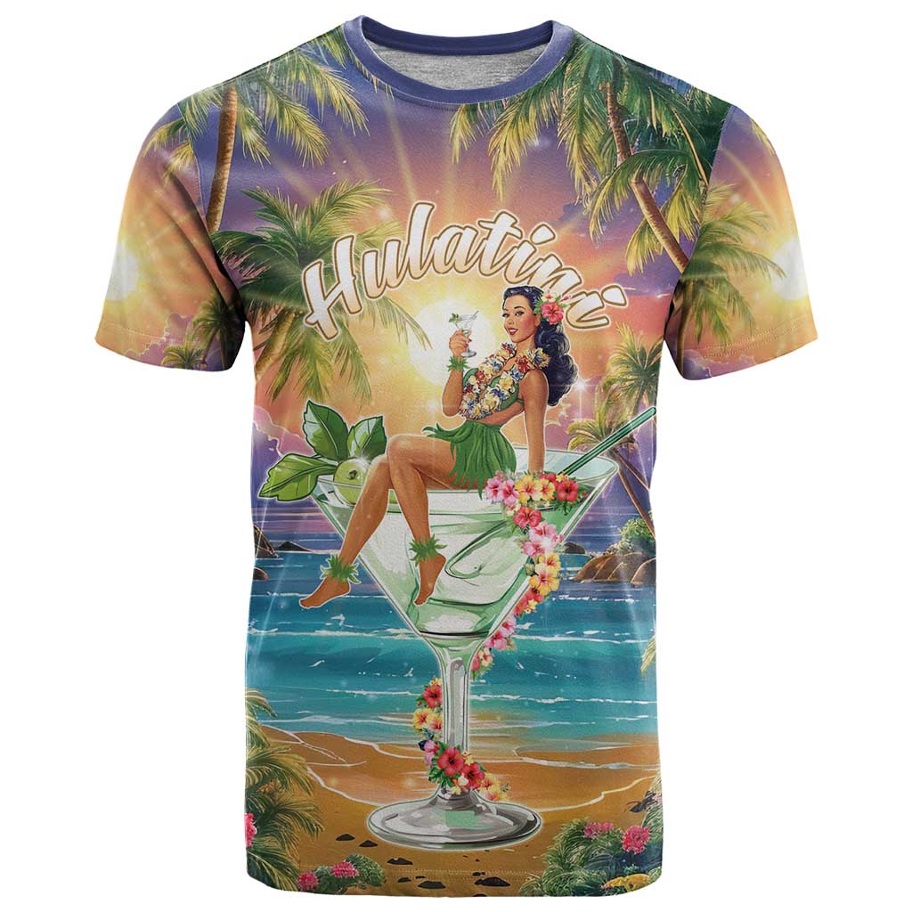 Aloha Hawaii T Shirt Hula Martini Tropical Vibes - Polynesian Pride