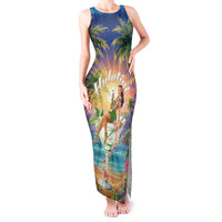 Aloha Hawaii Tank Maxi Dress Hula Martini Tropical Vibes LT05 Women Colorful - Polynesian Pride
