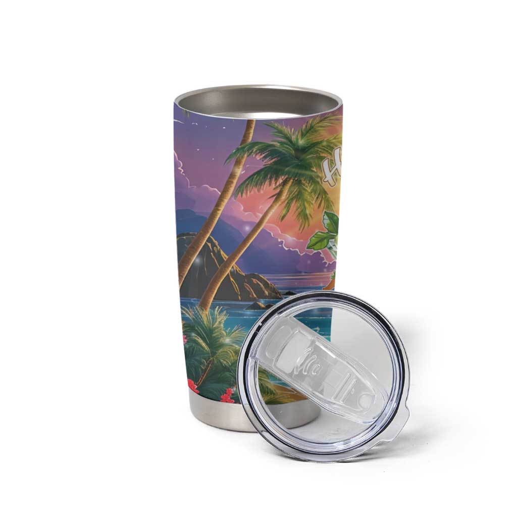 Aloha Hawaii Tumbler Cup Hula Martini Tropical Vibes - Polynesian Pride