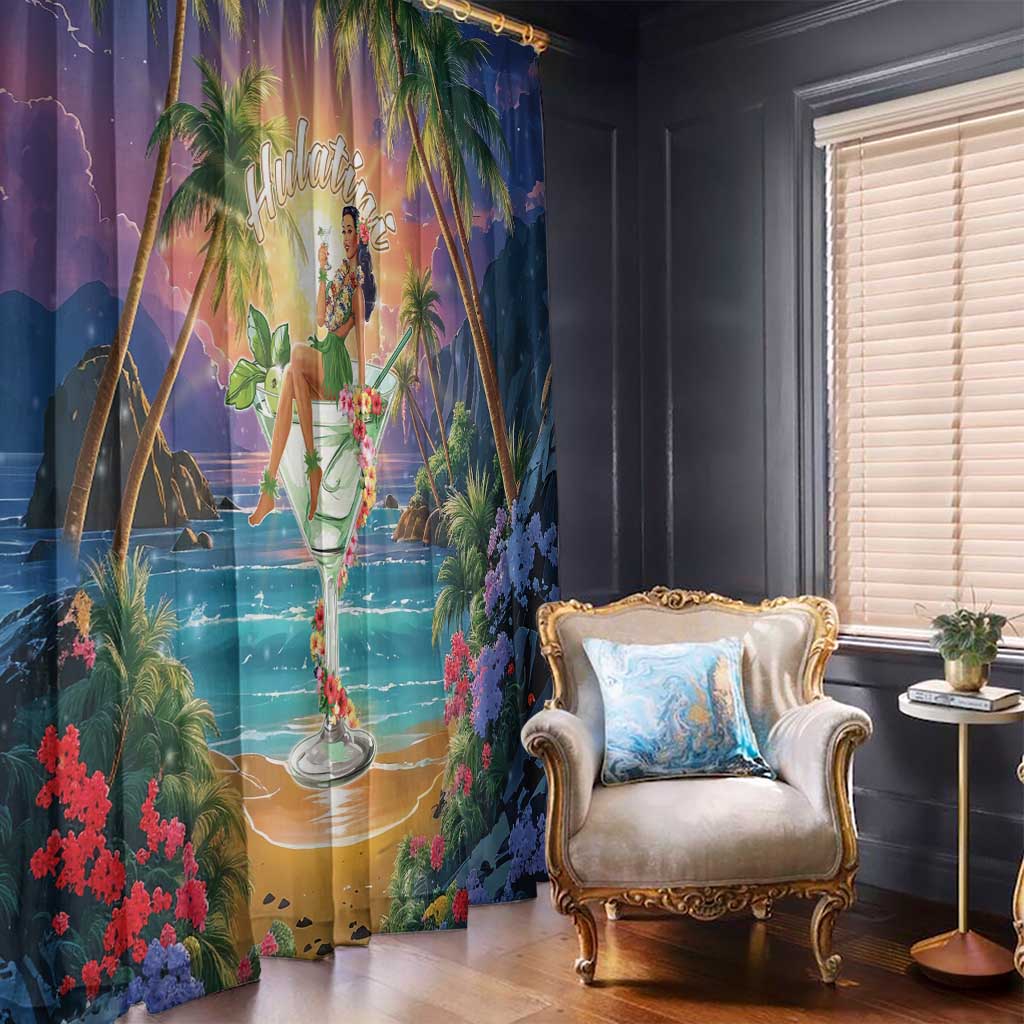 Aloha Hawaii Window Curtain Hula Martini Tropical Vibes LT05 - Polynesian Pride