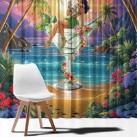 Aloha Hawaii Window Curtain Hula Martini Tropical Vibes LT05 - Polynesian Pride