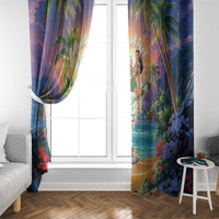 Aloha Hawaii Window Curtain Hula Martini Tropical Vibes LT05 - Polynesian Pride
