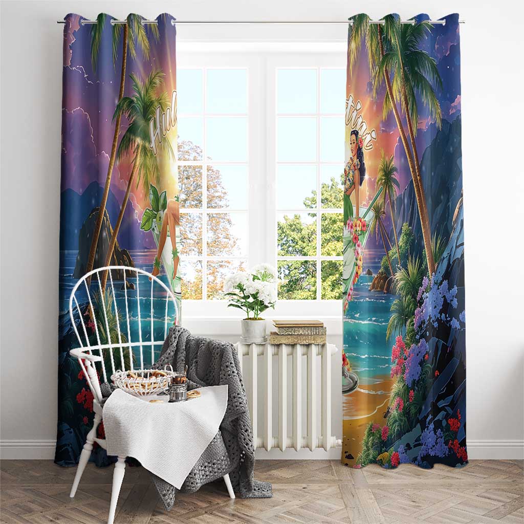 Aloha Hawaii Window Curtain Hula Martini Tropical Vibes LT05 - Polynesian Pride