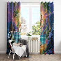 Aloha Hawaii Window Curtain Hula Martini Tropical Vibes LT05 - Polynesian Pride