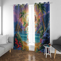 Aloha Hawaii Window Curtain Hula Martini Tropical Vibes LT05 With Grommets Colorful - Polynesian Pride