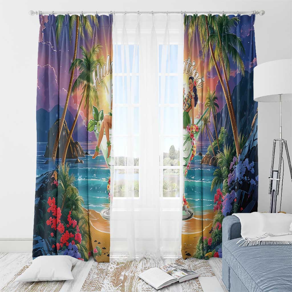 Aloha Hawaii Window Curtain Hula Martini Tropical Vibes LT05 - Polynesian Pride