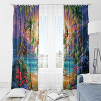 Aloha Hawaii Window Curtain Hula Martini Tropical Vibes LT05 - Polynesian Pride