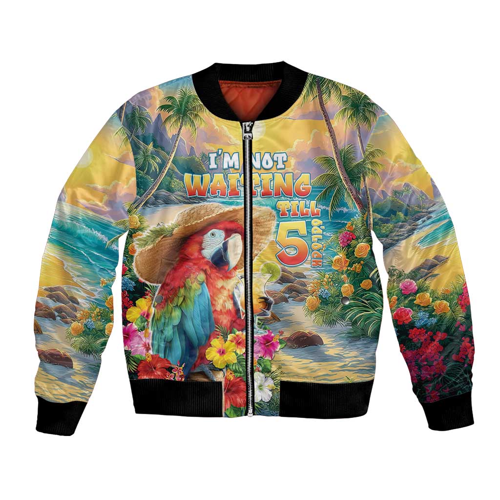 Hawaii Parrot Bomber Jacket Im Not Waiting Till 5 Oclock LT05 Unisex Colorful - Polynesian Pride