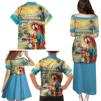 Hawaii Parrot Family Matching Puletasi and Hawaiian Shirt Im Not Waiting Till 5 Oclock LT05 - Polynesian Pride