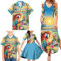 Hawaii Parrot Family Matching Summer Maxi Dress and Hawaiian Shirt Im Not Waiting Till 5 Oclock - Polynesian Pride
