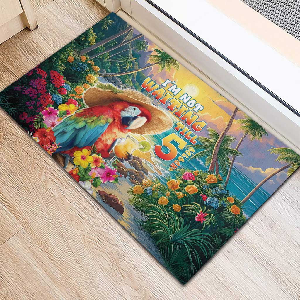 Hawaii Parrot Rubber Doormat Im Not Waiting Till 5 Oclock