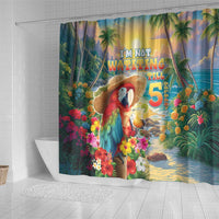 Hawaii Parrot Shower Curtain Im Not Waiting Till 5 Oclock - Polynesian Pride