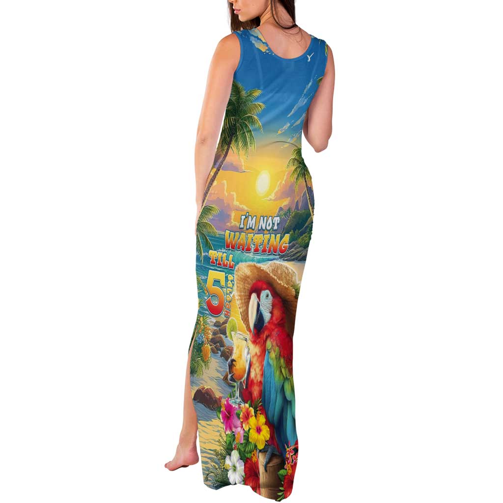 Hawaii Parrot Tank Maxi Dress Im Not Waiting Till 5 Oclock LT05 - Polynesian Pride