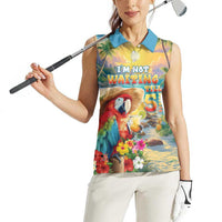 Hawaii Parrot Women Sleeveless Polo Shirt Im Not Waiting Till 5 Oclock