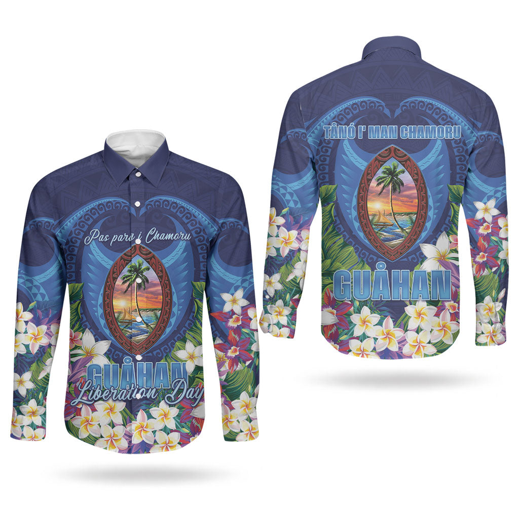 Guam Liberation Day Couples Matching Mermaid Dress and Long Sleeve Button Shirt Pas Para I Chamoru