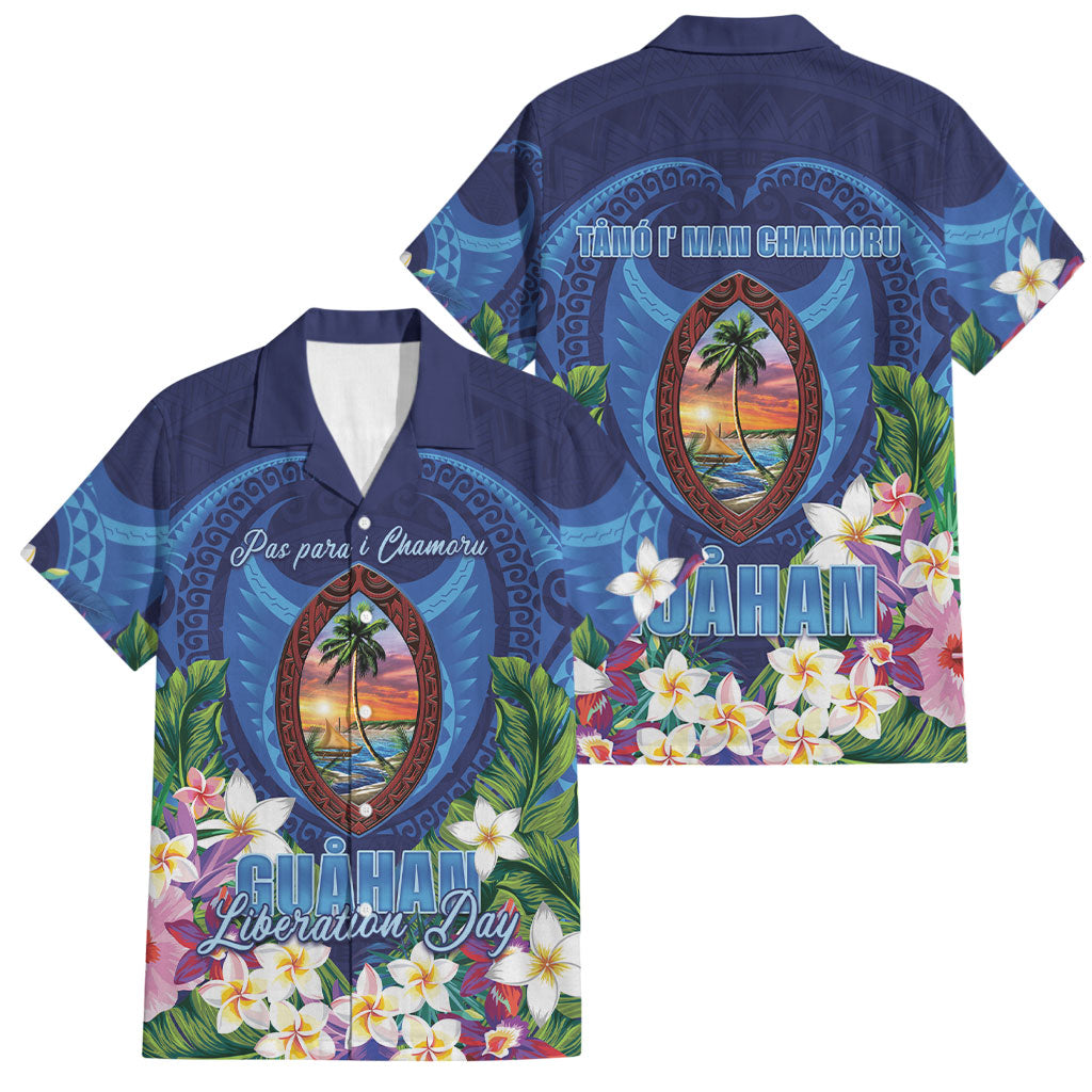 Guam Liberation Day Family Matching Off The Shoulder Long Sleeve Dress and Hawaiian Shirt Pas Para I Chamoru