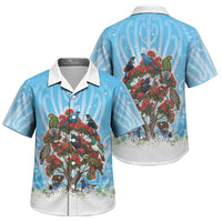 New Zealand Birds Christmas Family Matching Tank Maxi Dress and Hawaiian Shirt Pohutukawa Xmas Tree