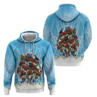 New Zealand Birds Christmas Hoodie Pohutukawa Xmas Tree