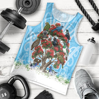 New Zealand Birds Christmas Men Tank Top Pohutukawa Xmas Tree