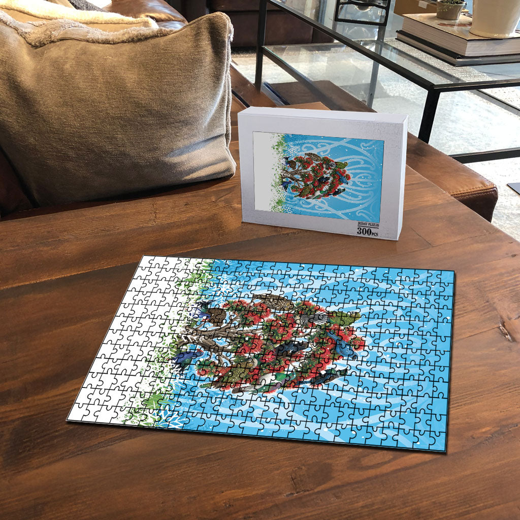 New Zealand Birds Christmas Puzzle Pohutukawa Xmas Tree