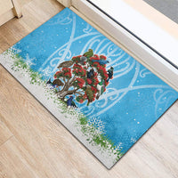 New Zealand Birds Christmas Rubber Doormat Pohutukawa Xmas Tree