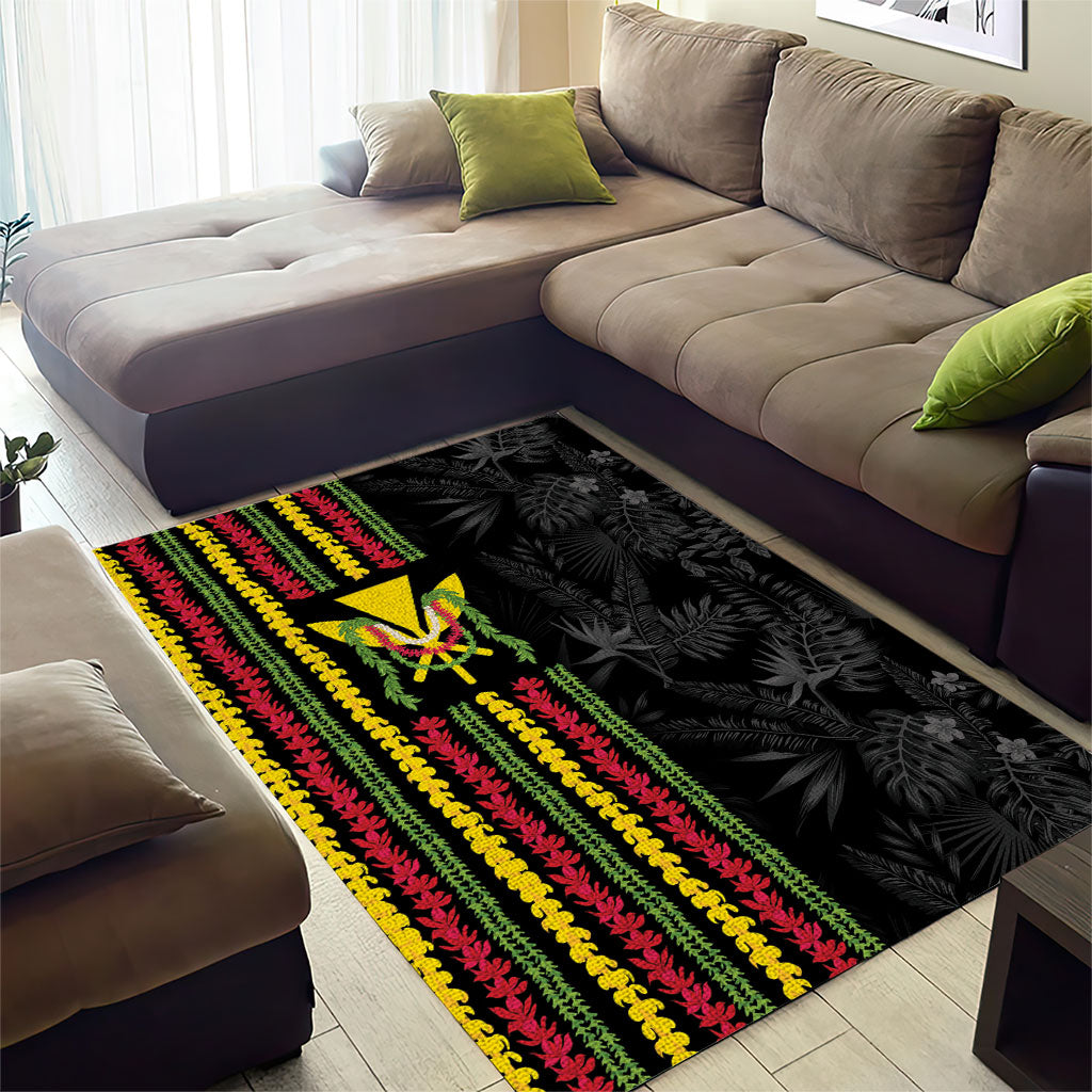 Hawaii Lei Kanaka Maoli Flag Area Rug Tropical Vibes