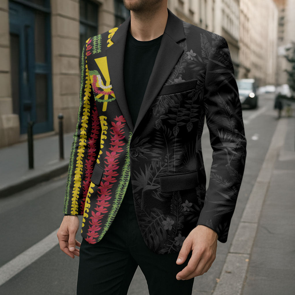 Hawaii Lei Kanaka Maoli Flag Blazer Tropical Vibes