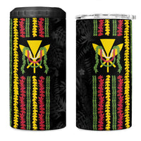 Hawaii Lei Kanaka Maoli Flag 4 in 1 Can Cooler Tumbler Tropical Vibes