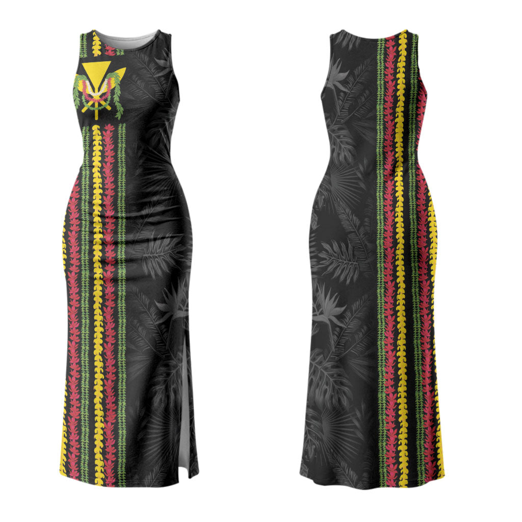 Hawaii Lei Kanaka Maoli Flag Couples Matching Tank Maxi Dress and Hawaiian Shirt Tropical Vibes