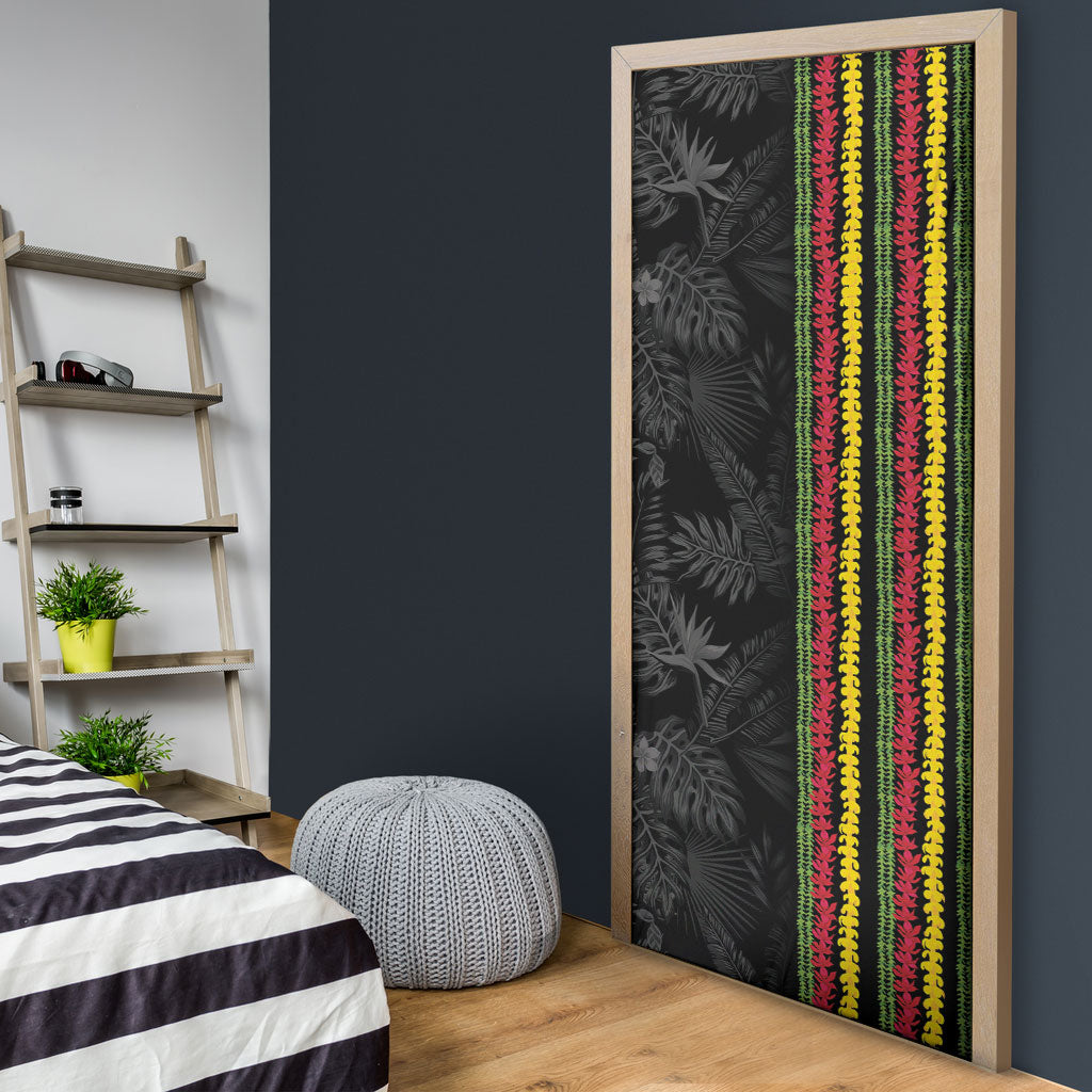 Hawaii Lei Kanaka Maoli Flag Door Cover Tropical Vibes