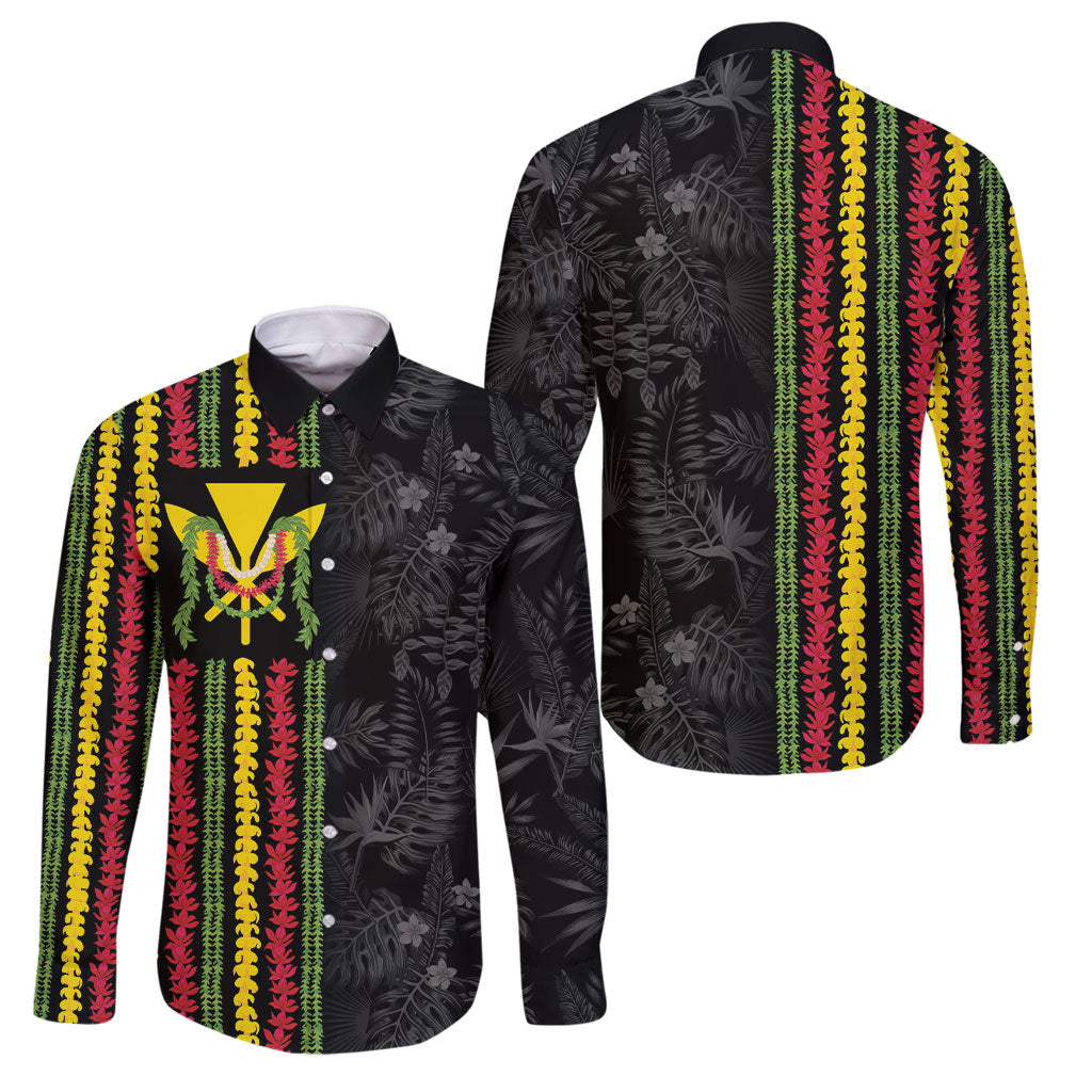 Hawaii Lei Kanaka Maoli Flag Family Matching Long Sleeve Bodycon Dress and Hawaiian Shirt Tropical Vibes