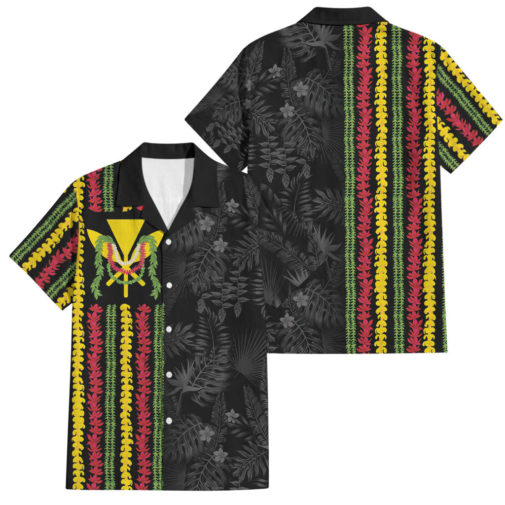 Hawaii Lei Kanaka Maoli Flag Family Matching Puletasi and Hawaiian Shirt Tropical Vibes