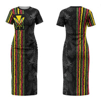 Hawaii Lei Kanaka Maoli Flag Family Matching Short Sleeve Bodycon Dress and Hawaiian Shirt Tropical Vibes