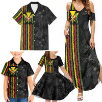 Hawaii Lei Kanaka Maoli Flag Family Matching Summer Maxi Dress and Hawaiian Shirt Tropical Vibes