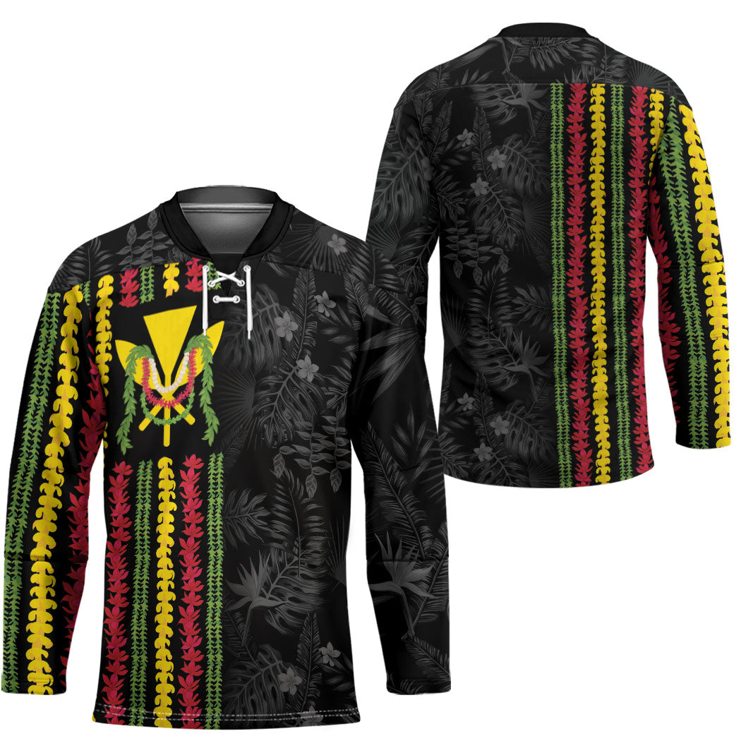 Hawaii Lei Kanaka Maoli Flag Hockey Jersey Tropical Vibes
