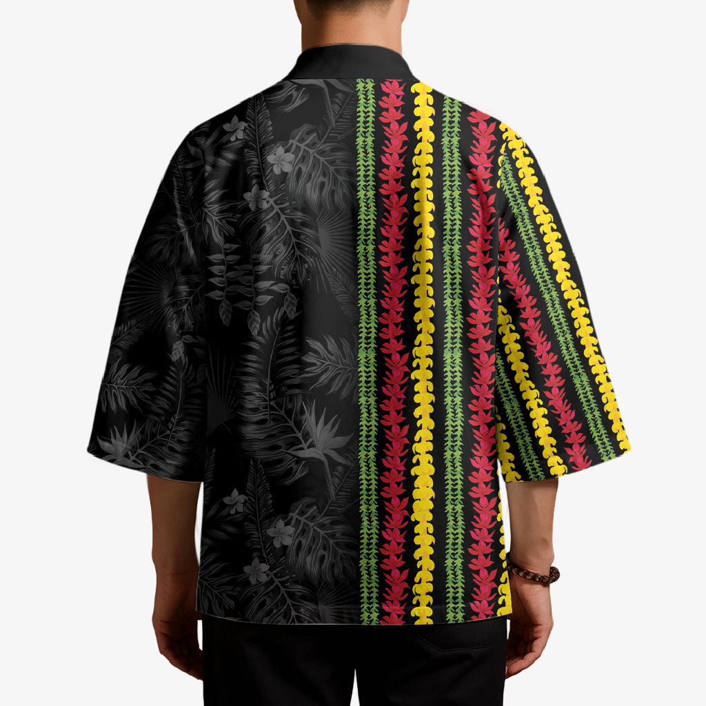 Hawaii Lei Kanaka Maoli Flag Kimono Tropical Vibes
