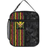 Hawaii Lei Kanaka Maoli Flag Lunch Bag Tropical Vibes LT05 10.2 × 8.3 × 4.3 inch Black - Polynesian Pride