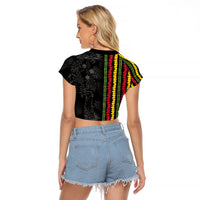 Hawaii Lei Kanaka Maoli Flag Raglan Cropped T Shirt Tropical Vibes