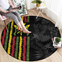 Hawaii Lei Kanaka Maoli Flag Round Carpet Tropical Vibes