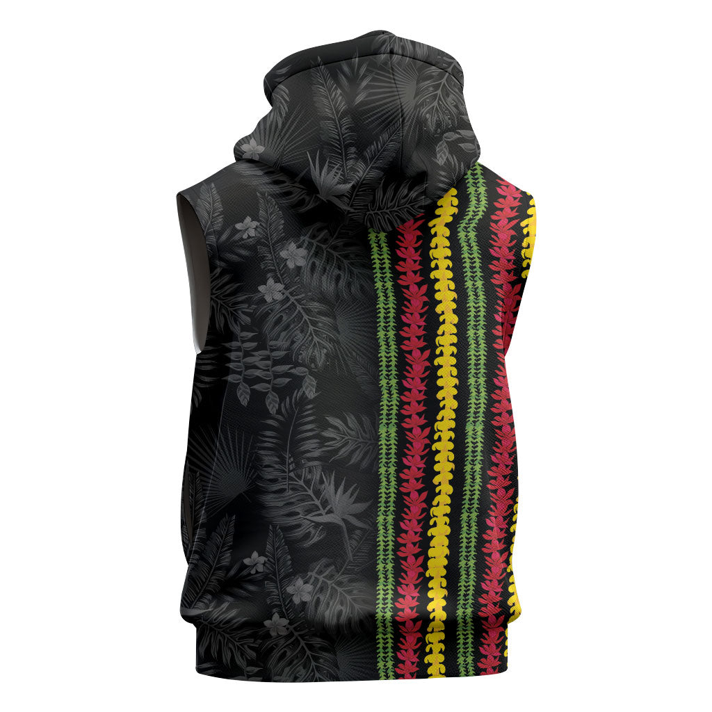 Hawaii Lei Kanaka Maoli Flag Sleeveless Hoodie Tropical Vibes