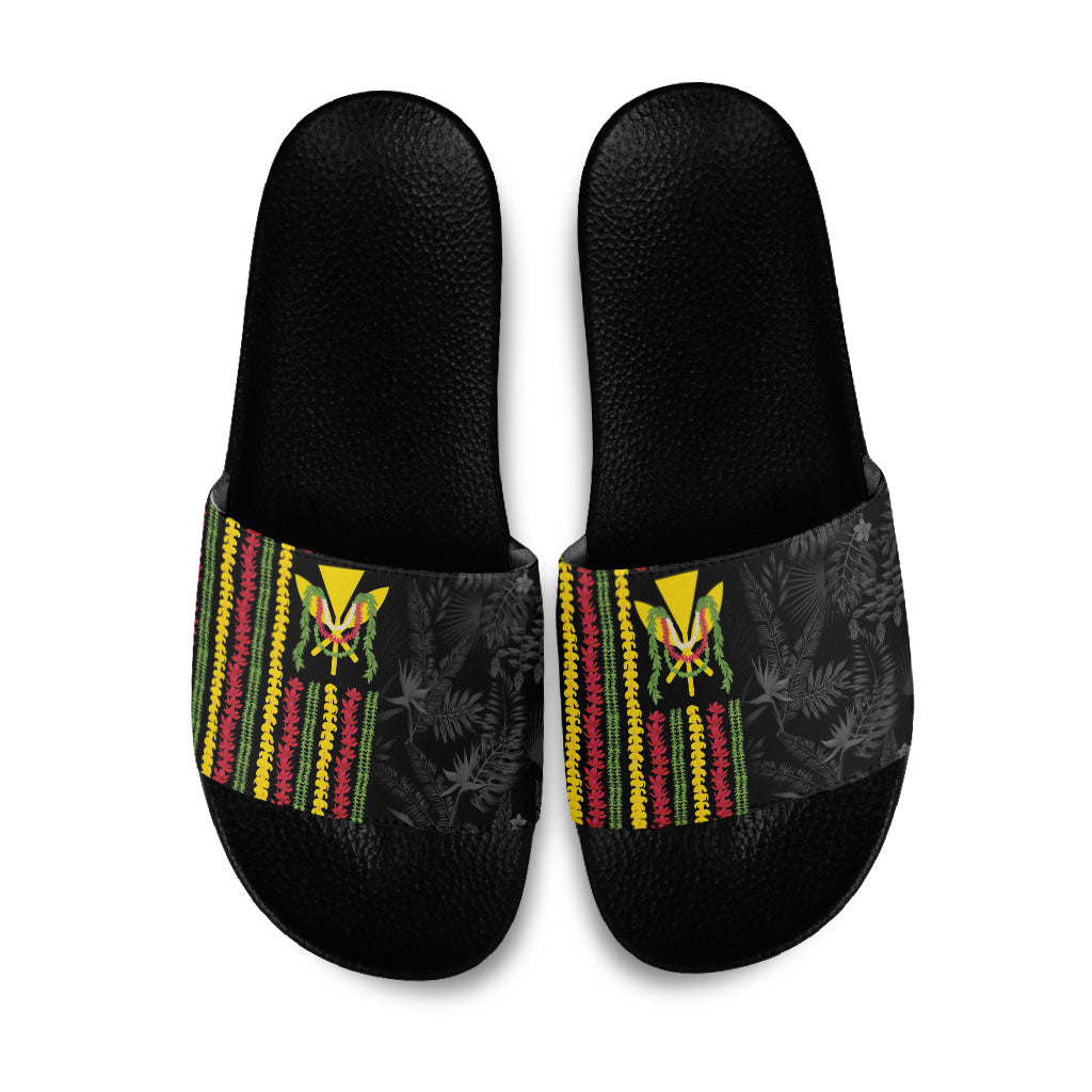 Hawaii Lei Kanaka Maoli Flag Slide Sandals Tropical Vibes