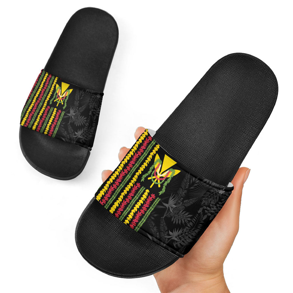 Hawaii Lei Kanaka Maoli Flag Slide Sandals Tropical Vibes