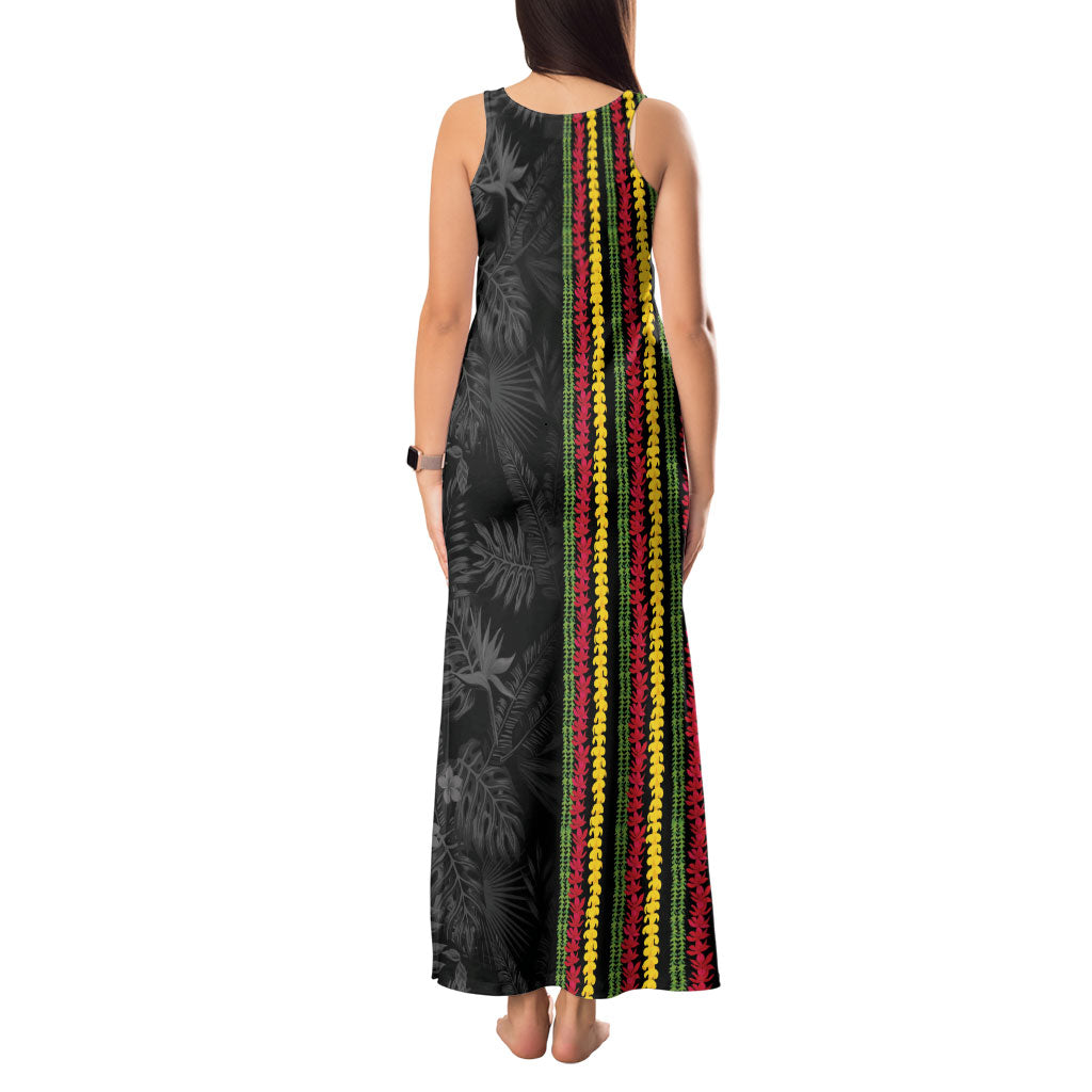 Hawaii Lei Kanaka Maoli Flag Tank Maxi Dress Tropical Vibes