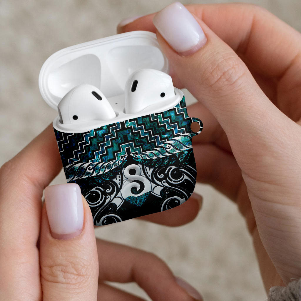 New Zealand Maori AirPods Case Poutama Pikorua - Single Twist Paua Shell