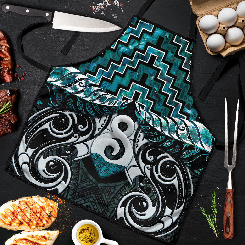 New Zealand Maori Apron Poutama Pikorua - Single Twist Paua Shell