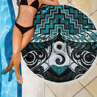 New Zealand Maori Beach Blanket Poutama Pikorua - Single Twist Paua Shell