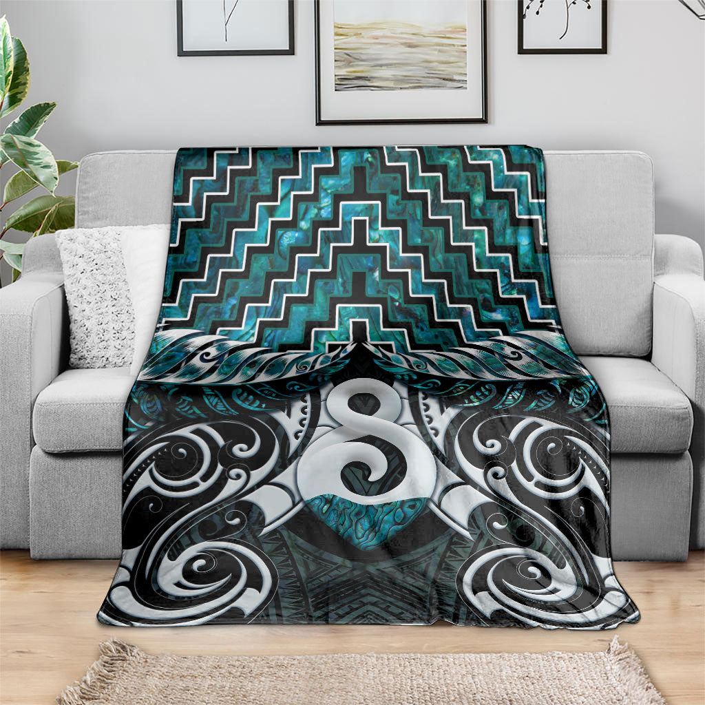 New Zealand Maori Blanket Poutama Pikorua - Single Twist Paua Shell