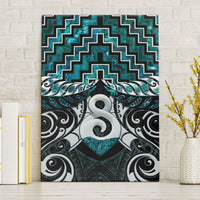 New Zealand Maori Canvas Wall Art Poutama Pikorua - Single Twist Paua Shell