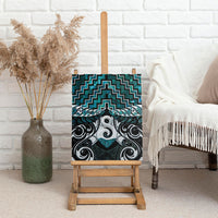 New Zealand Maori Canvas Wall Art Poutama Pikorua - Single Twist Paua Shell