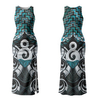 New Zealand Maori Couples Matching Tank Maxi Dress and Hawaiian Shirt Poutama Pikorua - Single Twist Paua Shell
